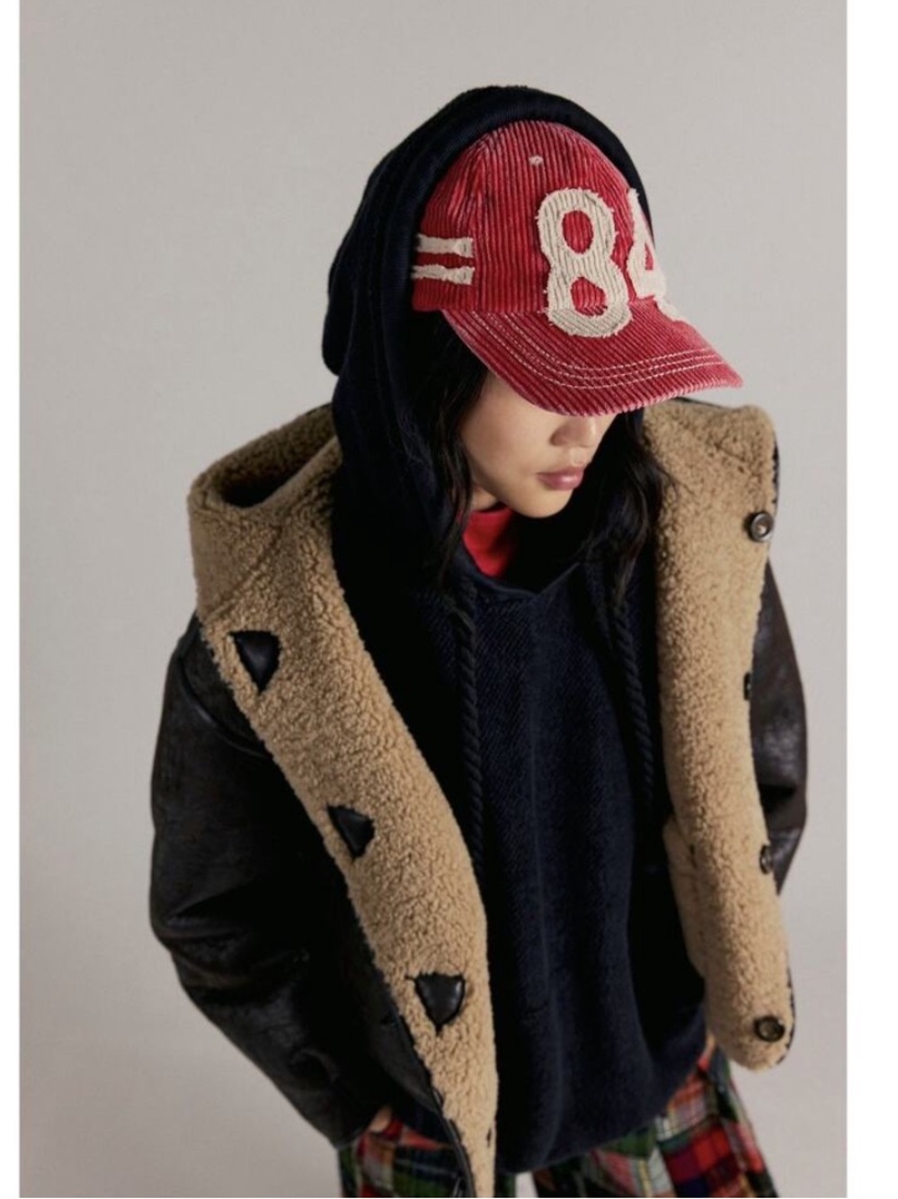 🆕FREE PEOPLE RED & CREAM HOLLIE VARSITY BASEBALL HAT